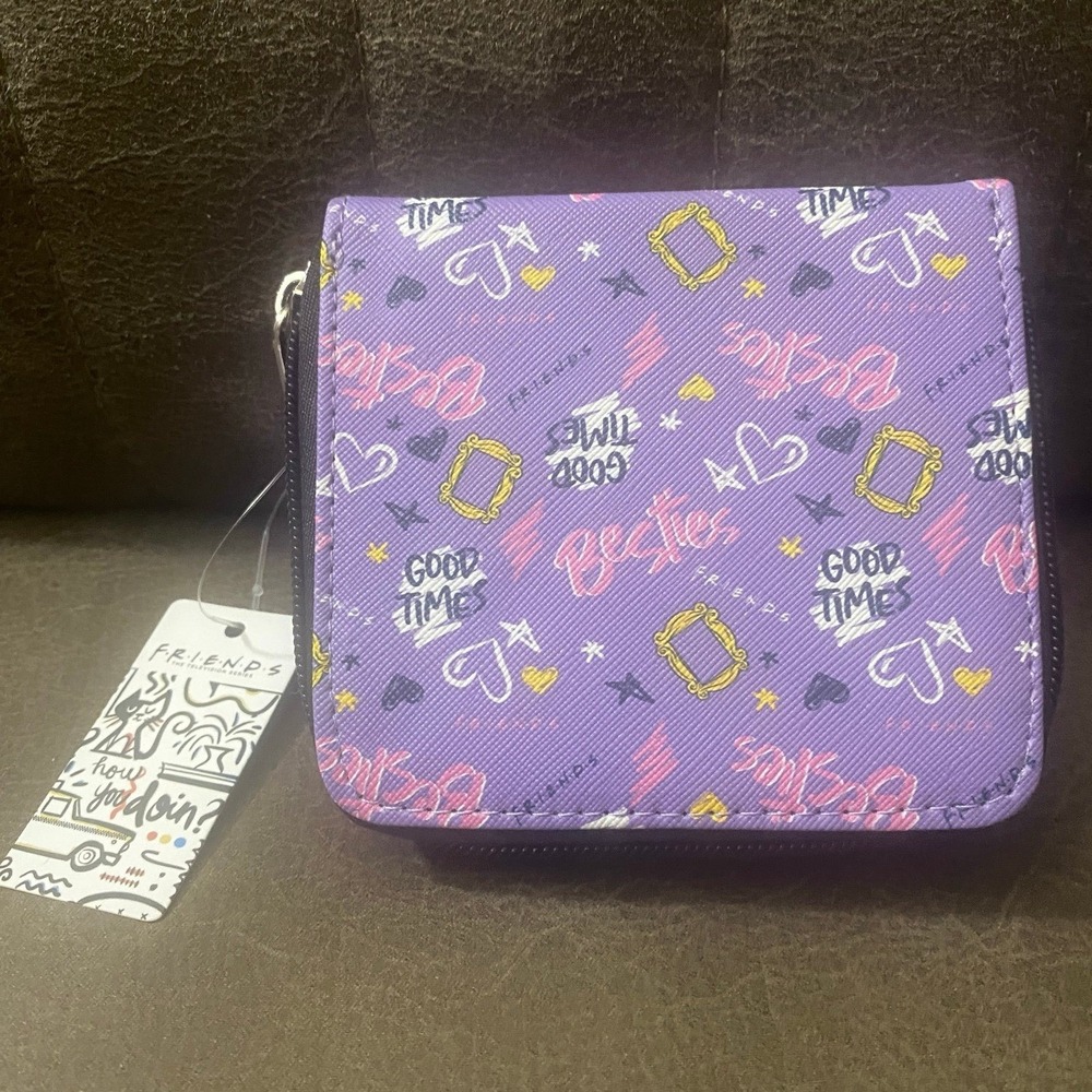 Friends Collage Vegan Leather Zip Around Wallet SKU: BC1